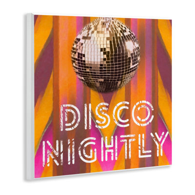 Disco Nightly Retro Phrase Wall Plaque Art by Graffi*tee Studios