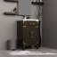 33,87 po Grand meuble-lavabo en chêne brun avec comptoir en acrylique - unité de rangement surélevée H avec miroir inclus-120994524