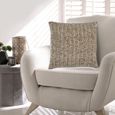 Ensemble de 4 coussins décoratifs 22 po Lany, fermeture à glissière, brun Lany