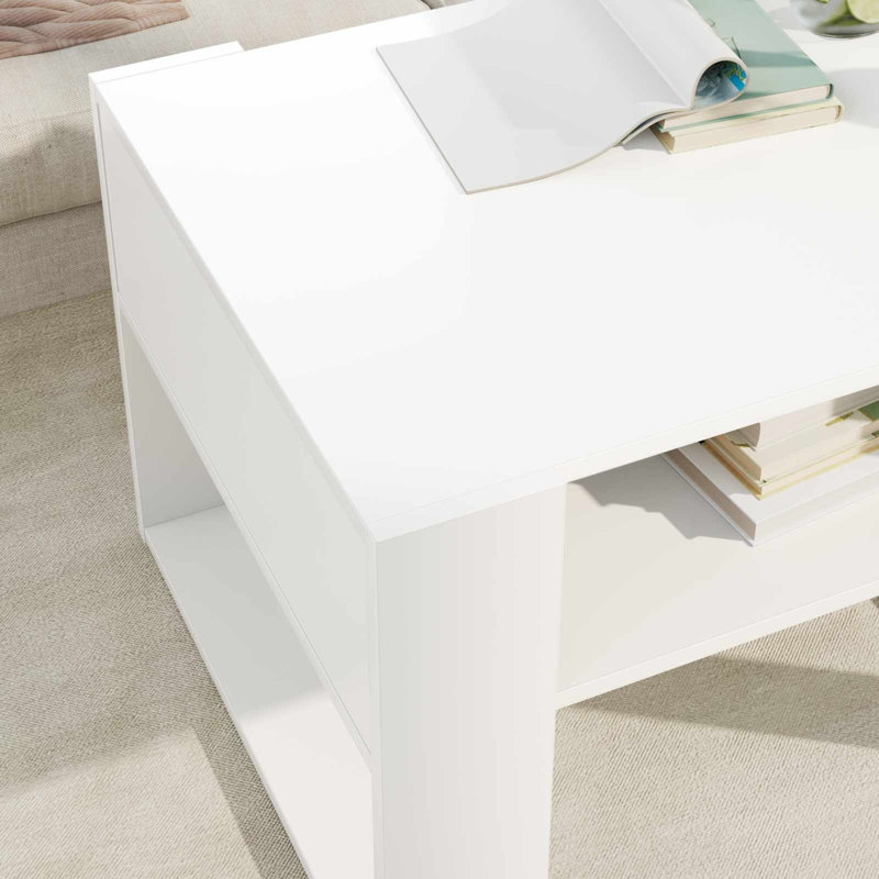 Coffee Table with Storage, 45cm. H x 66cm. L x 53cm. W, White