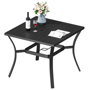 Birchler Square Outdoor Dining Table Patio Table with 1.57" Umbrella Hole