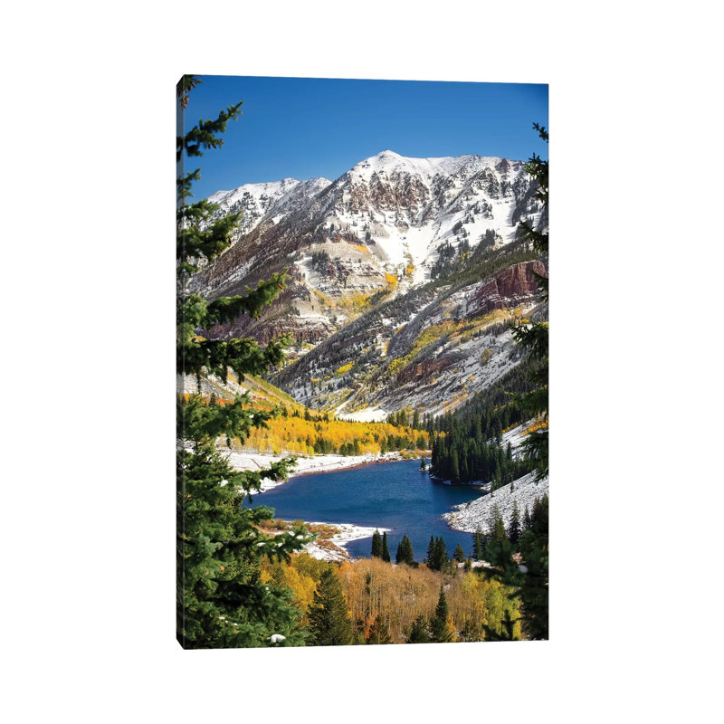 Snowy Maroon Bells by Jonathan Ross Photography - Wrapped Canvas Print, 20.32 cm H x 30.48 cm W