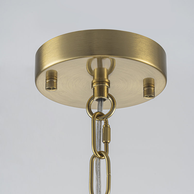 Luminaire suspendu simple en verre nervuré à 1 lumière à intensité variable, Doré