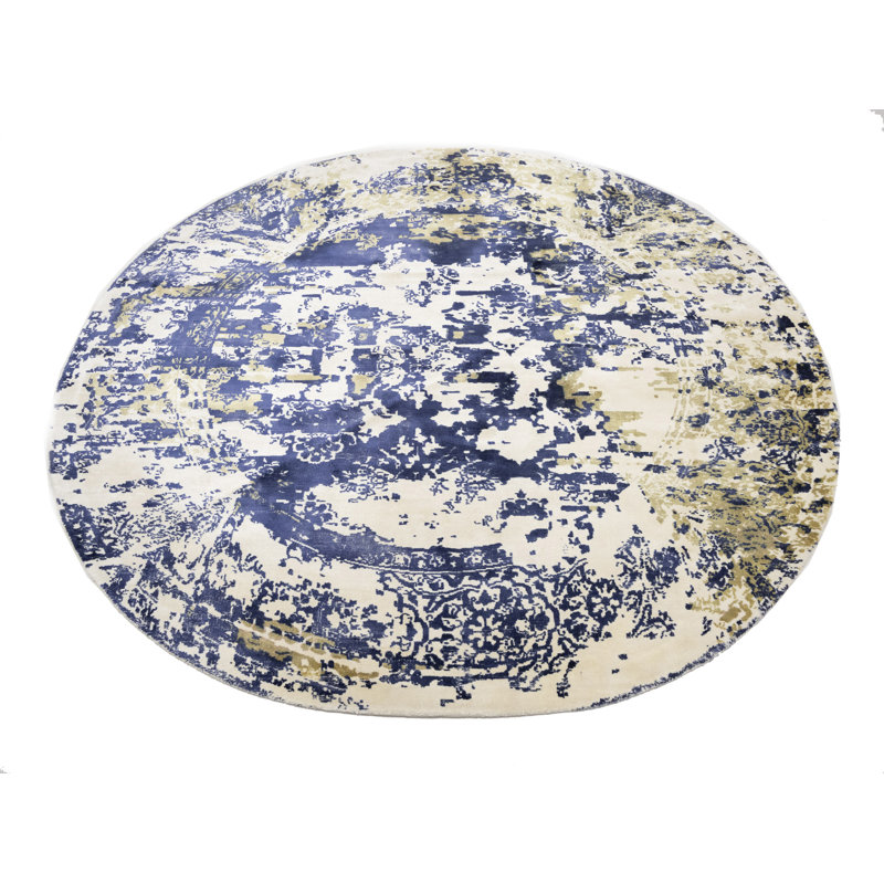 	 Tapis floral moderne délavé à la main 6 x 6