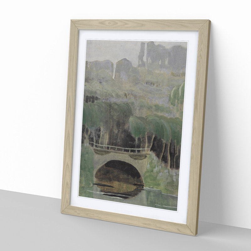 Spring Motif by Mikalojus Konstantinas - Picture Frame Painting, 65cm H x 48cm W x 2cm D, Oak