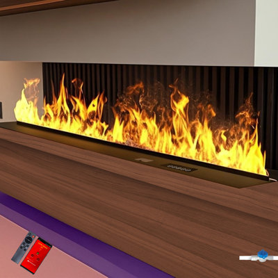 No Heating 3D Electric Water Vapour Fireplaces Dural Water Inlets Decoration Humidifier Steam Fireplaces Inserts for Home Decoration in Living Room, Bedroom, Office, Hallway, Motel, Hotel