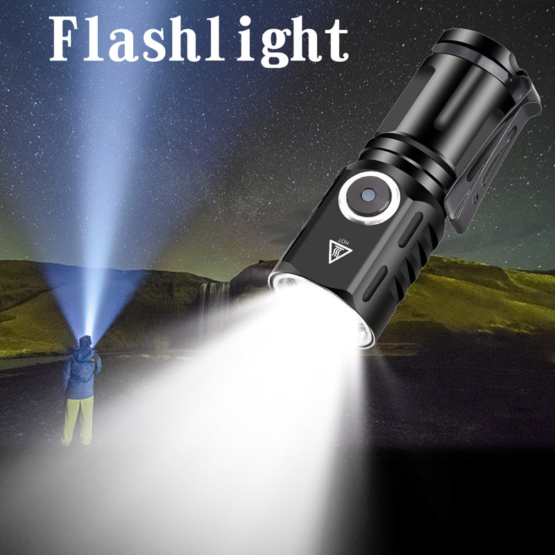 Portable Rechargeable Lighting Long-range Multifunctional Household Small Steel Outdoor Mini Strong Flashlight