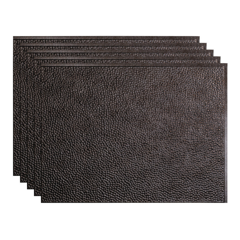 Ensemble de dosseret décoratif en vinyle 15 pieds carrés Hammered FASÄDE, Étain fumé