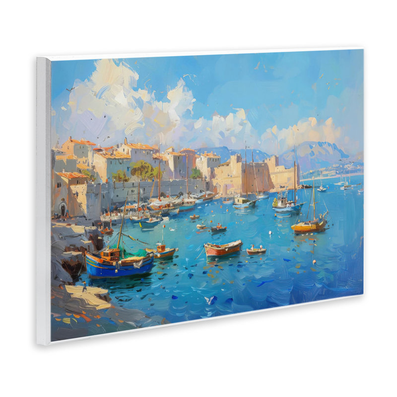 Plaque murale Nautical Harbor Coastal Town, design par LSR Design Studio, H 10 po x l 15 po