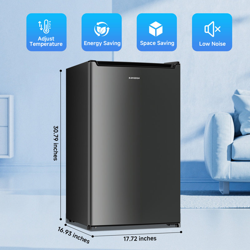 BANGSON 2.1 Cu.ft Upright Freezer, Compact Mini Freezer with Reversible Door, Black