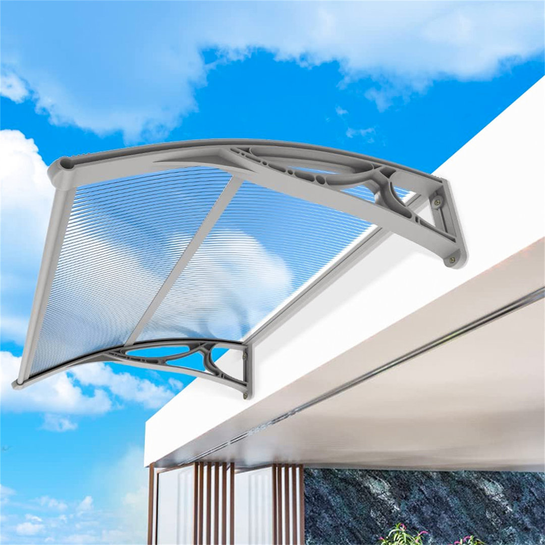 Dakota Fields 100cm W x 75cm D Plastic Transparent Cover Retractable Window Awning