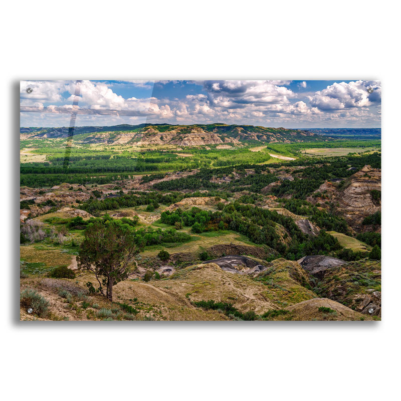 Art mural en verre Latitude Run® «Oxbow Overlook» par Rick Berk, H 24 po x l 36 po x P 0,2 po