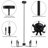 6 - Light 26"W Candle Style Classic/traditional Black Dimmable Chandelier for Kitchen Isanland.-237649993