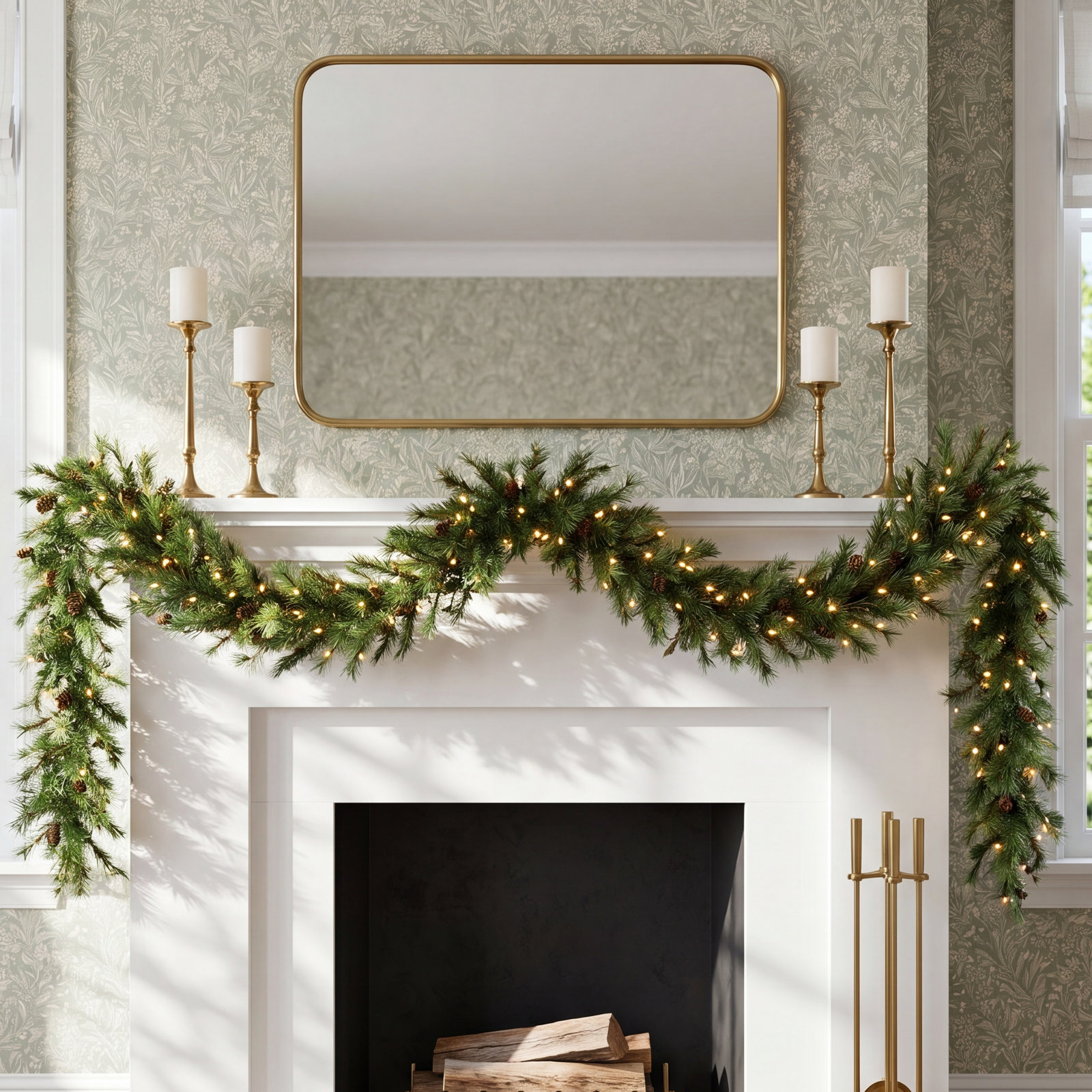 Galarza 108'' in. Lighted Faux Pine Garland