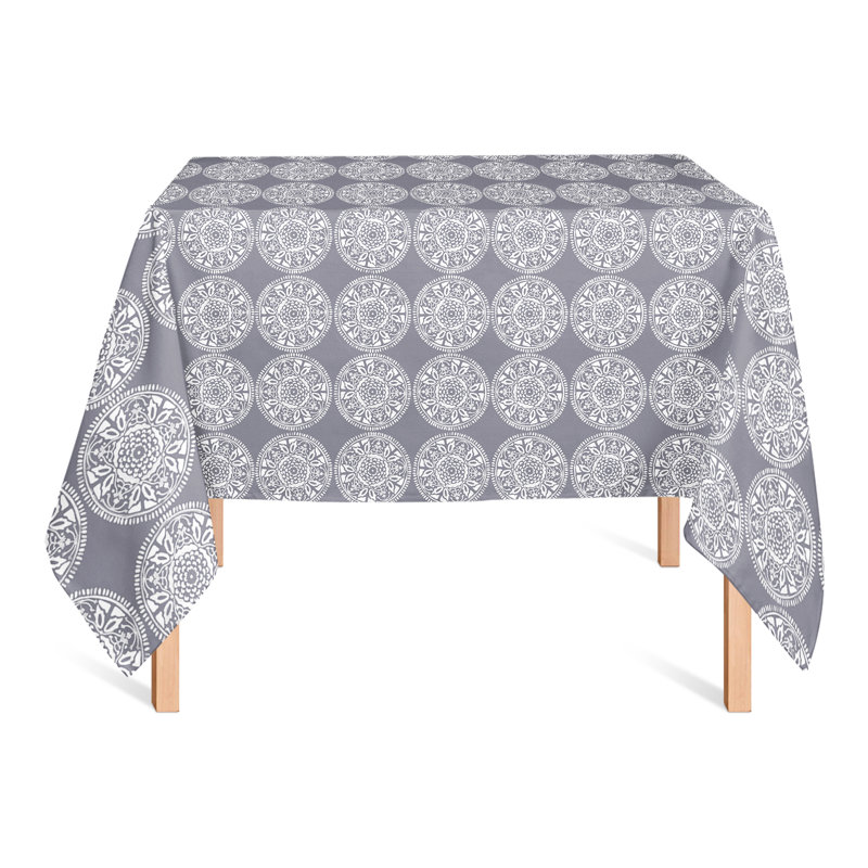 Geometric Square Tablecloth, Dark Gray