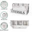 Très grand porte-ustensiles de cuisine avec 4 compartiments, organisateur d'ustensiles en bois blanc pour comptoir de cuisine, rangement pour ustensiles de ferme, ustensiles de cuisine rustiques - grain blanc
