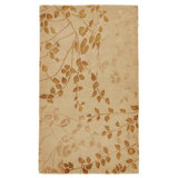 Beige Transitional Tibetan Wool Rug - 2' x 4'