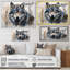 Minimalisme bleu et gris, expression du loup sur toile - loup-97034673-97034678