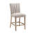 BAR TABLE AND BEIGE BAR STOOLS