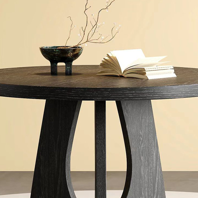 Table de salle à manger ronde unique en bois de frêne, H 29,53 po x L 39,37 po x l 39,37 po