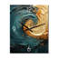 Or bleu sarcelle spirale océan IV - horloges murales spirales abstraites-1384089043