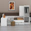 Lit plateforme en bois avec tiroirs, tablettes, bureau et garde-robe-1601566143