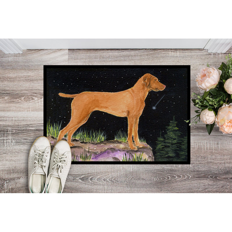 Tapis de porte d’intérieur anti-dérapant starry night vizsla, Rectangle 2 pi x 3 pi