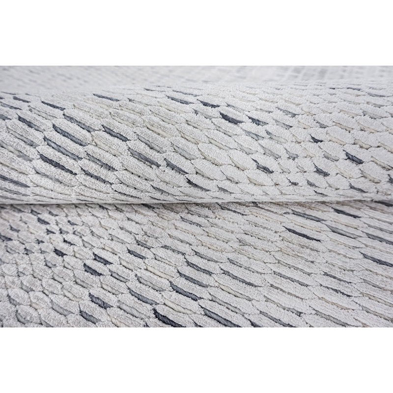 Hand-Knotted High-Quality Silver and Gray Area Rug, Rectangle 6' x 9'