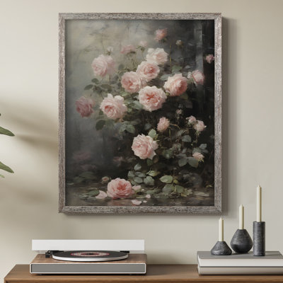Reproduction florale rétro encadrée Ccii - bois massif