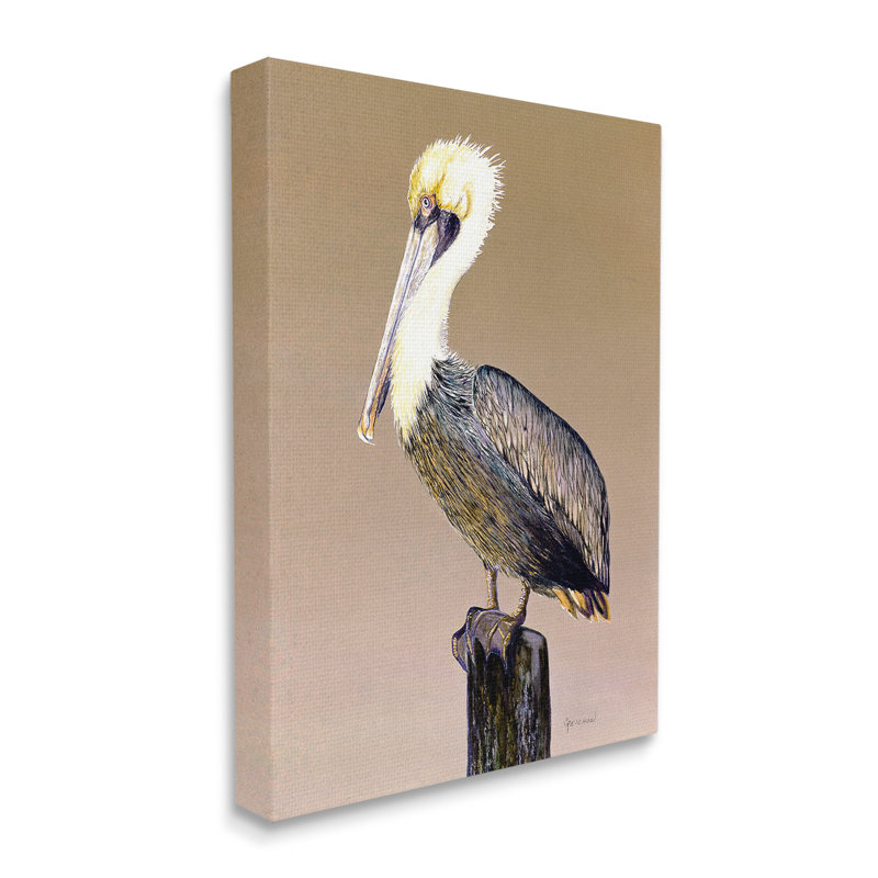 «Pelican on Perch» par Christine Reichow, H 20 po x l 16 po