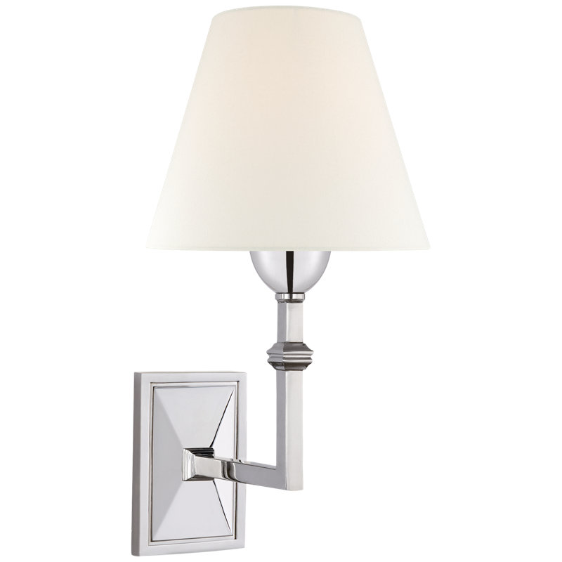 Alexa Hampton Jane Wall Sconce, Polished Nickel, Fabric