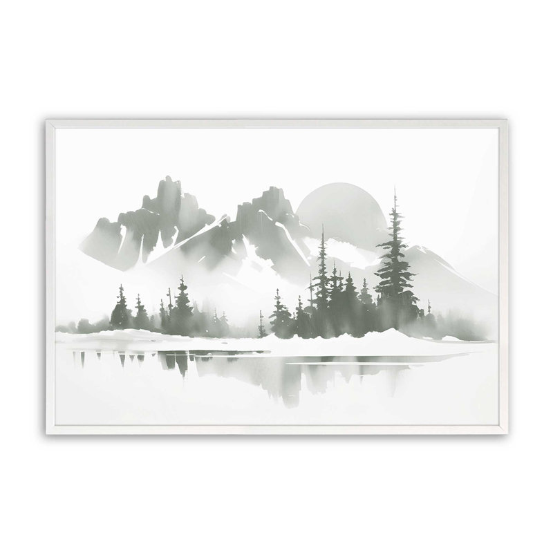 «Evergreen» par Still Waters, impression dans un cadre poli, H 9,25 po x l 11,25 po, Cadre photo blanc