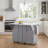 Kitchen Island Fits for Home with Drop Leaf Countertop, Hidden Trash Cabinet & Pull-Out Organizer-129952347