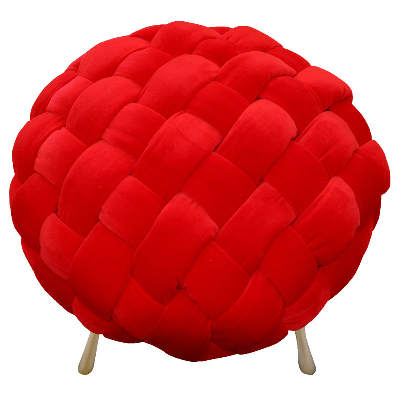 Solid + Manufactured Wood Accent Stool, Red
