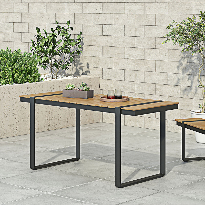 Table de salle à manger d'extérieur, Gris / Chêne