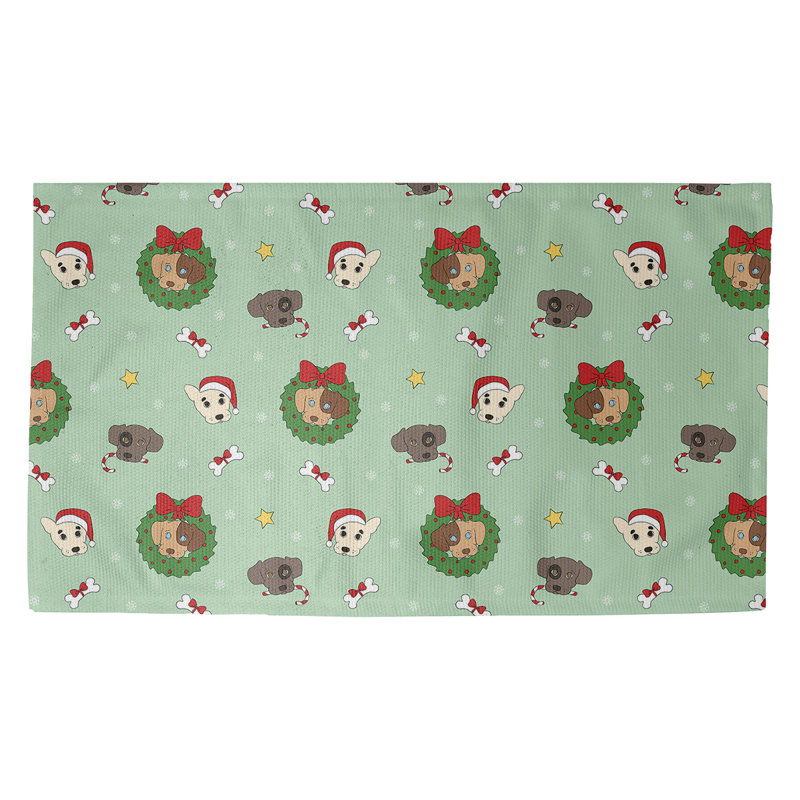 Tapis greem/zone rouge fait main, Rectangle 3 pi x 5 pi