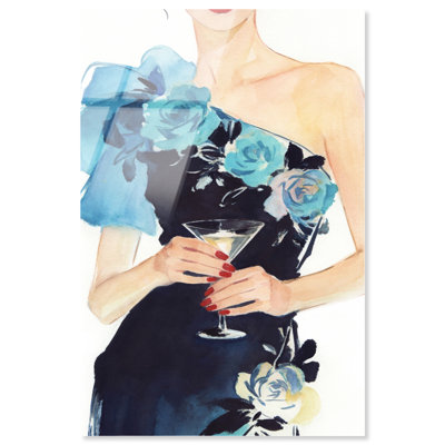 Midnight Bloom - Estampe acrylique d'Ira Comleva, Art de la mode Martini par Art Remedy, 36 x 54