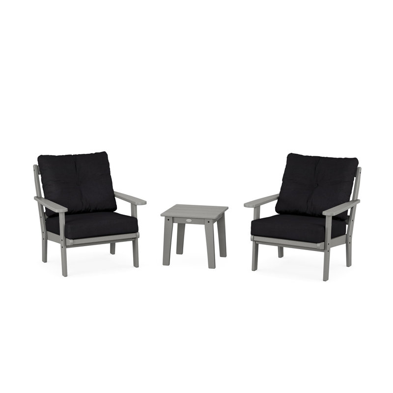 Mission 3-Piece Deep Seating Set, Midnight Linen, Slate Gray