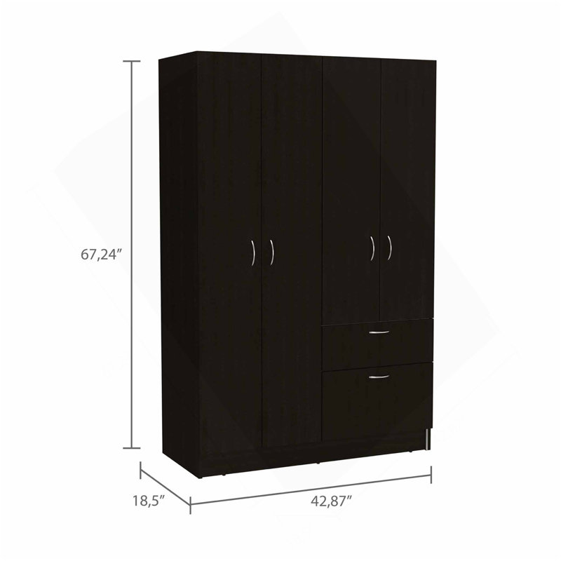 Armoire rectangulaire 1 tiroir wengé et blanc