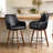 25" Swivel Upholstered Counter Stool with Solid Rubberwood Frame &  Full Back Arms-1212983799