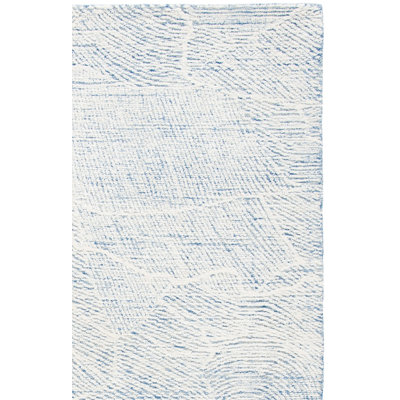 Bouldin Handmade Tufted Wool Blue Area Rug