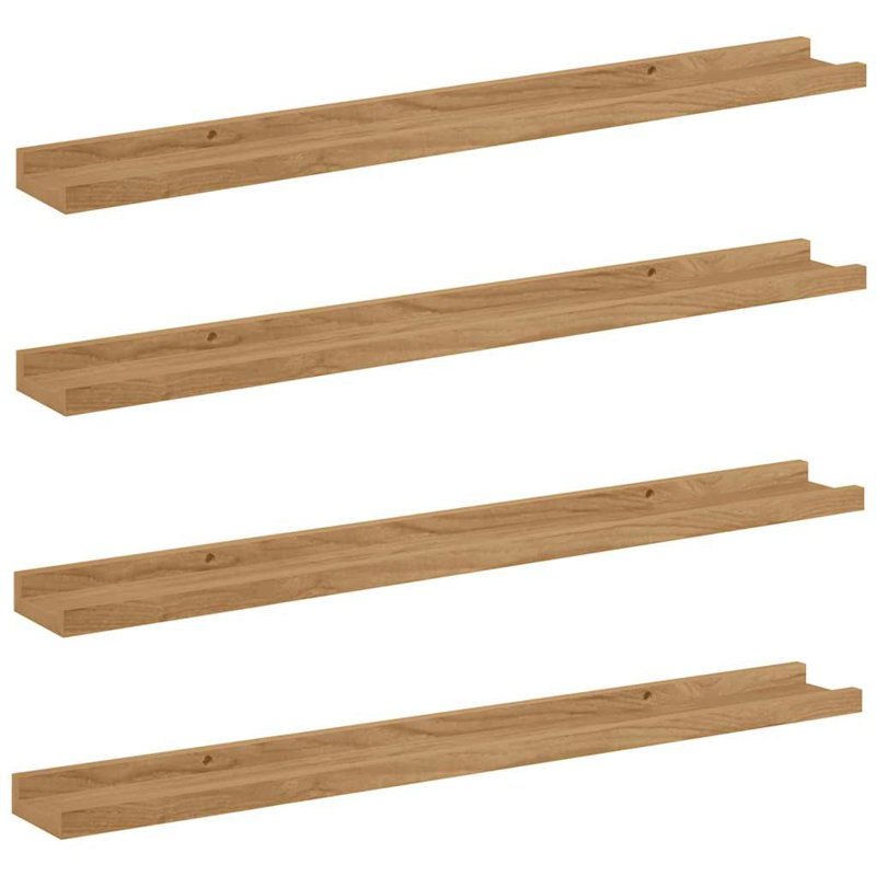 Floating Shelf, 3cm H x 80cm W x 9cm D, Brown