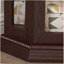 Vitrine de coin vitrée avec vitrine d'angle lumineuse, vitrine avec éclairage (inclus), bar, armoire à vin avec tablettes en verre réglables, décoration en cerisier clair (incluse)