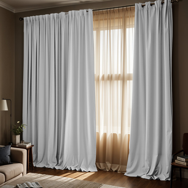 Timiko Blackout Thermal Insulated Curtain Panel, 52" W x 84" L, White
