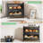 Bread Box - Kitchen Countertop Bread Storage Container With Bamboo Cutting Board, Adjustable Vent Hole Dials, Black