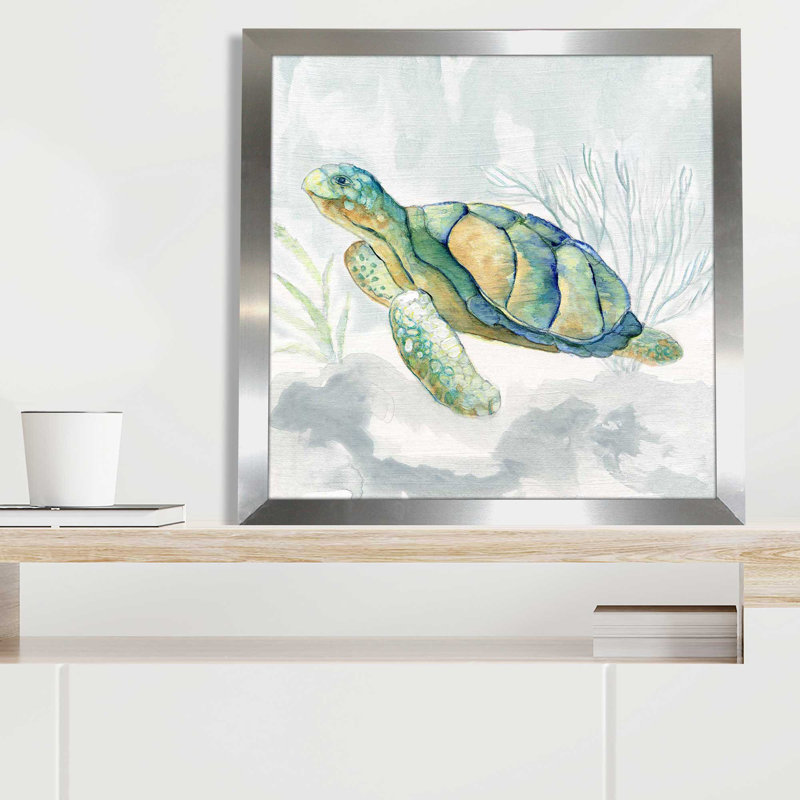 «Riding the Current II» par Tava Studios - reproduction d'art sur toile tendue, L 25,5 po x H 25,5 po, Encadrement argenté