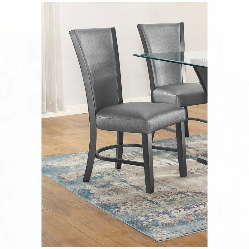 Chaise de salle à manger rembourrée, Gris