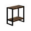 Stratifié brun, table d'appoint à 2 niveaux, métal noir, salon, chambre à coucher, côté, extrémité, table de chevet industrielle en stratifié et table d'appoint en métal pour ou à l'extrémité, assemblage avec instructions, 23,87 pouces