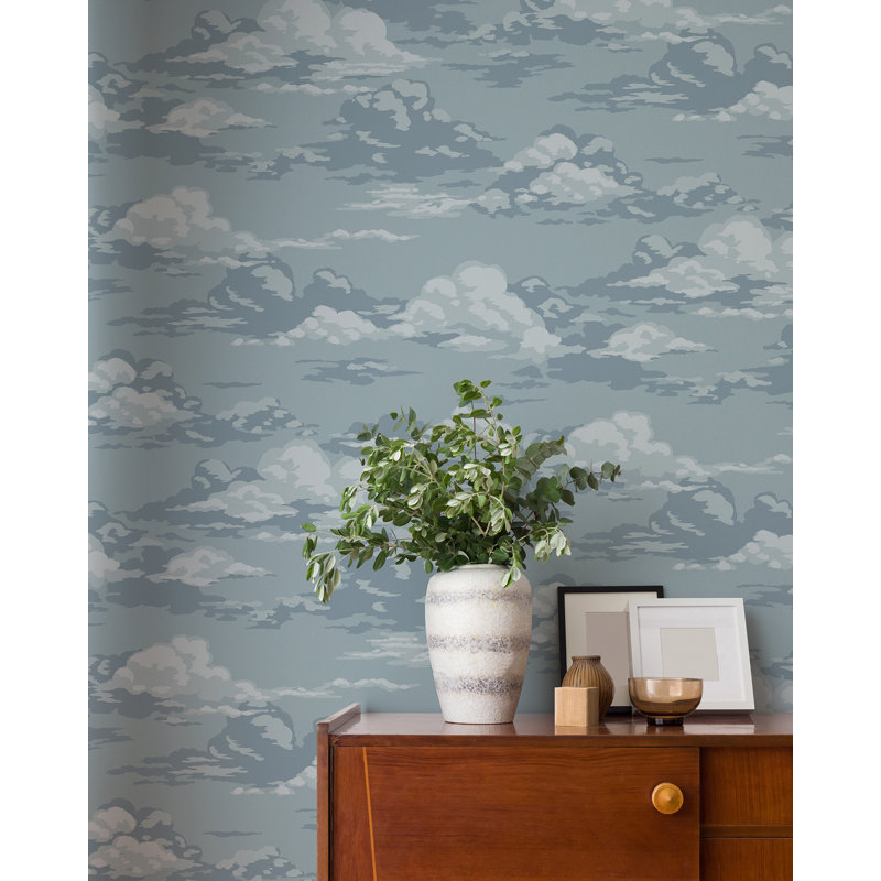 Cumulus Clouds Wallpaper, Blue