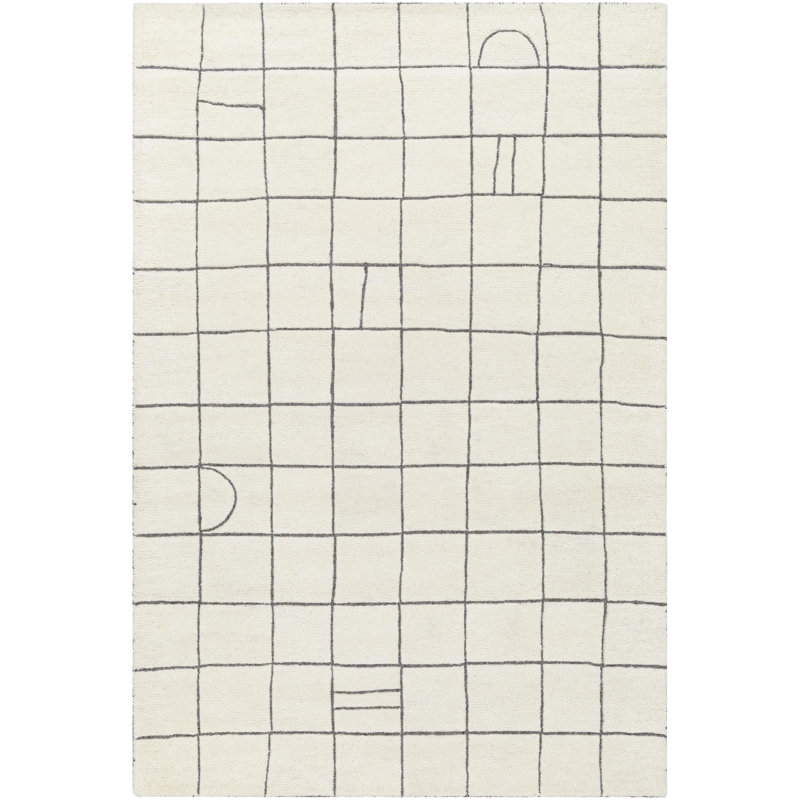 Amorita Hand Tufted Wool Geometric Indoor Rug, Rectangle 8' x 10'